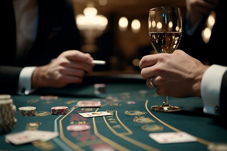 Evolution Gaming live-dealer studio with professional croupier